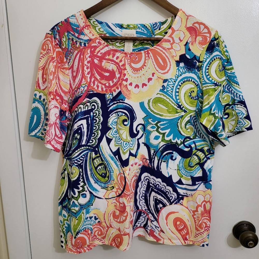 Chico's Shortsleeve Blouse Tops Women's - Floral